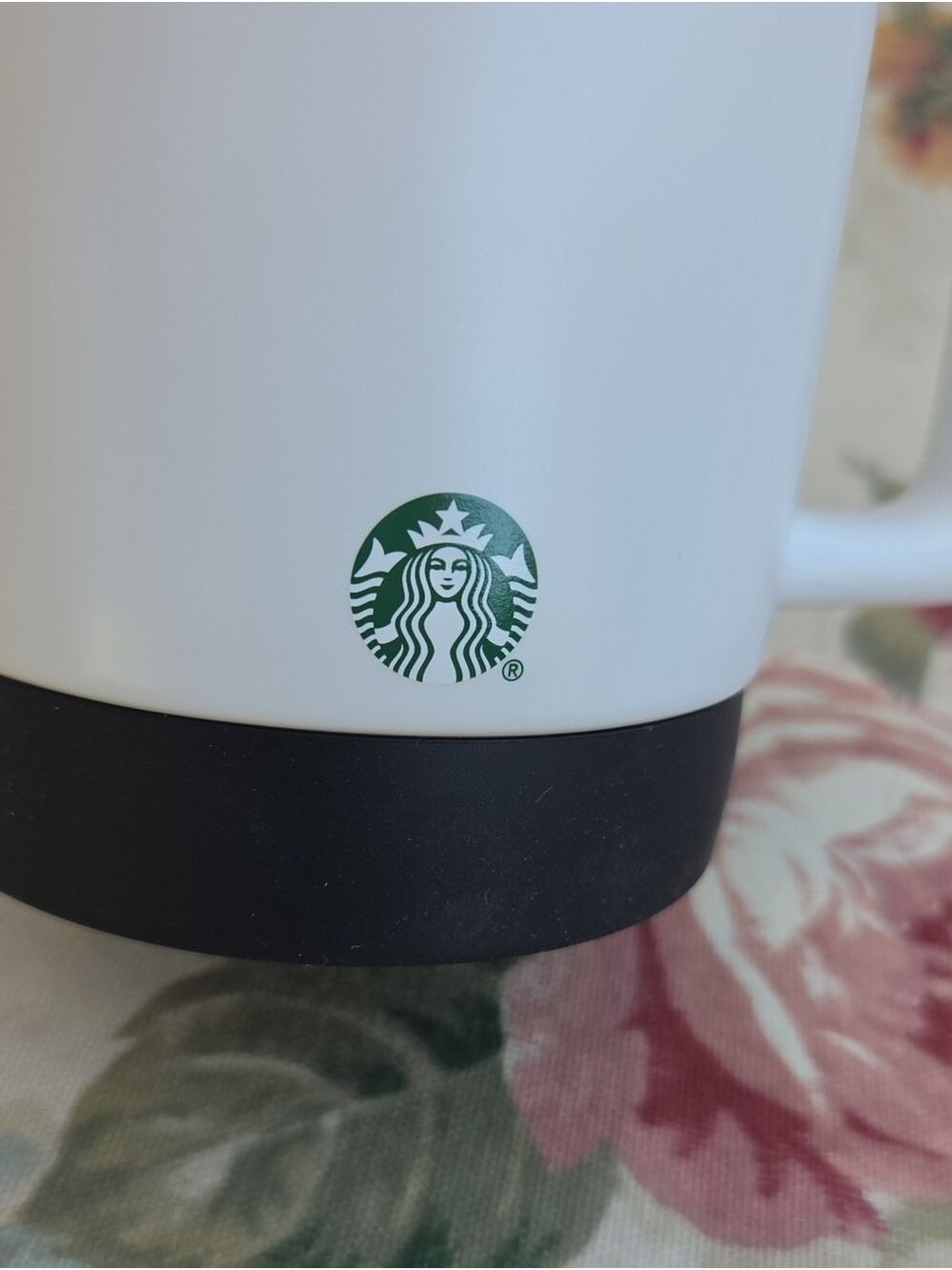 Starbucks White Ceramic Travel Mug with Black Base 14 Fluid Ounces - Picture 3 of 15